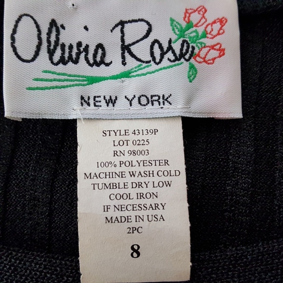 Olivia Rose New York Blouse Women's 2-Pc Look Size 8 Black Long Sleeve - Picture 7 of 7